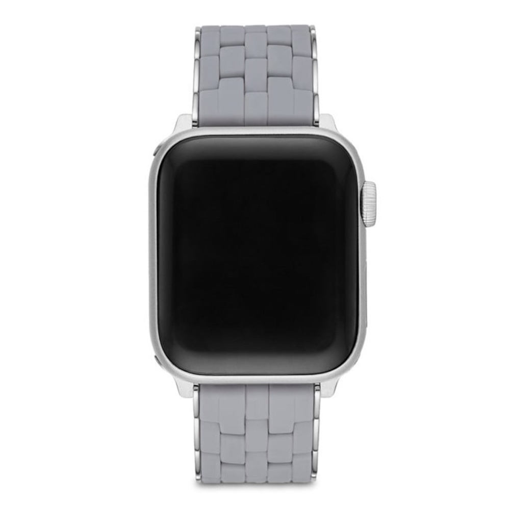 Michele Slate and Stainless Silicone-Wrapped Bracelet Apple Watch Band